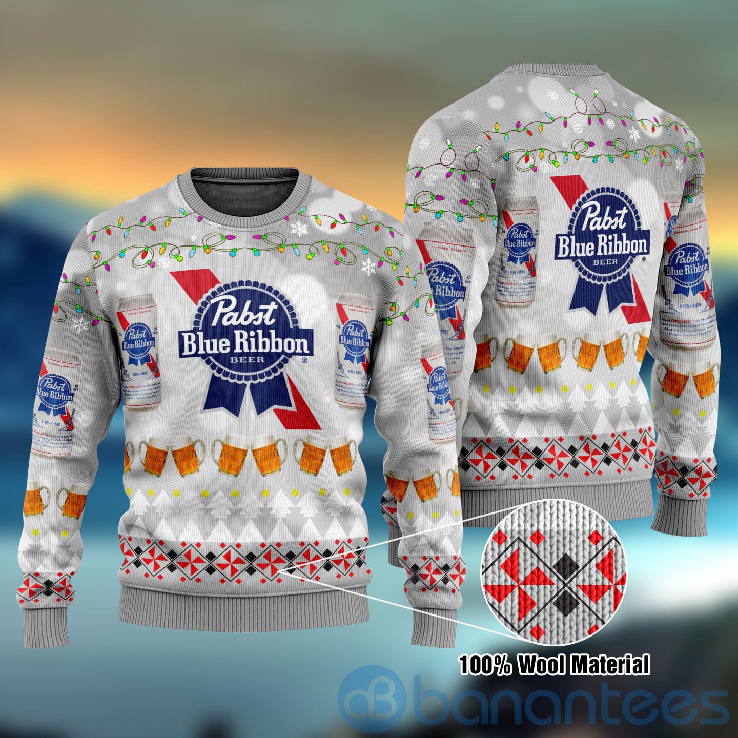 Pabst Blue Ribbon Beer Ugly Christmas All Over Printed 3D Shirt