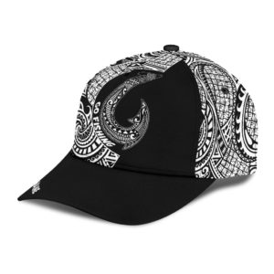 Personalized Amazing Polynesian Go Fishing Black All Over Printed Cap Product Photo