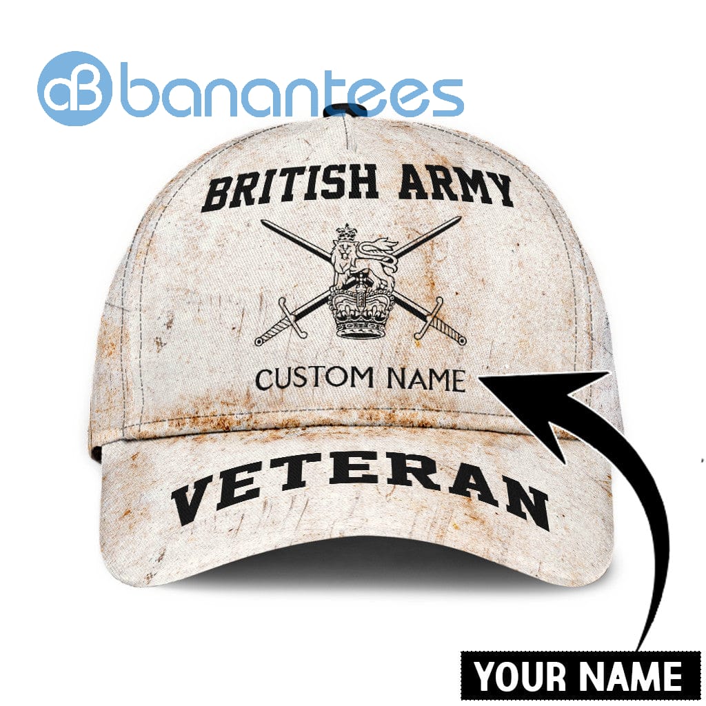 Personalized British Veteran Army All Over Printed 3D Cap