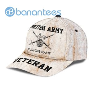 Personalized British Veteran Army All Over Printed 3D Cap Product Photo