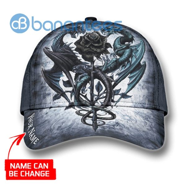 Personalized Dragon With Rose All Over Printed 3D Cap Product Photo