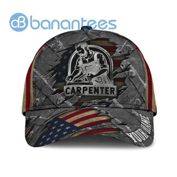 Personalized Name American Carpenter All Over Printed 3D Cap Product Photo