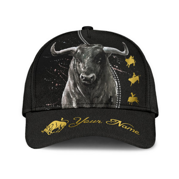 Personalized Name Bull Riding All Over Printed 3D Cap Product Photo
