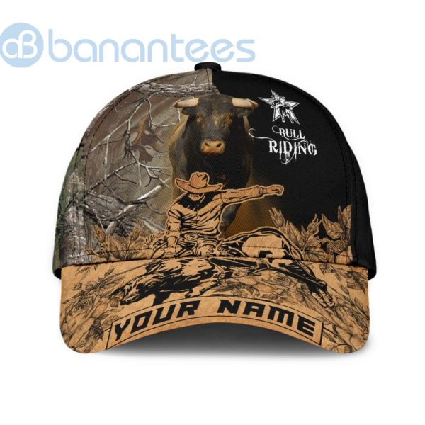 Personalized Name Bull Riding All Over Printed 3D Cap Tattoo Product Photo