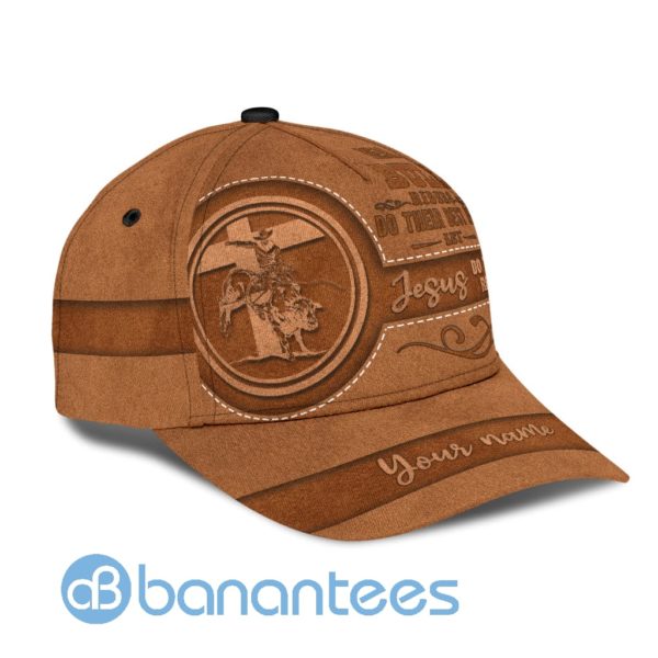 Personalized Name Bull Riding Jesus All Over Printed 3D Cap Product Photo