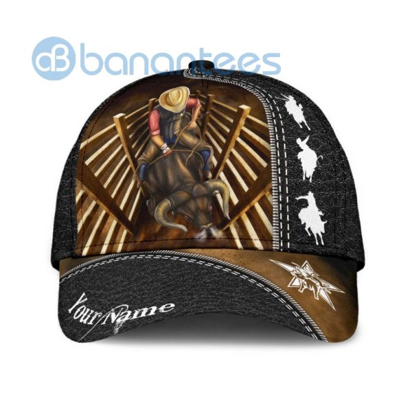 Personalized Name Bull Riding White All Over Printed 3D Cap Product Photo