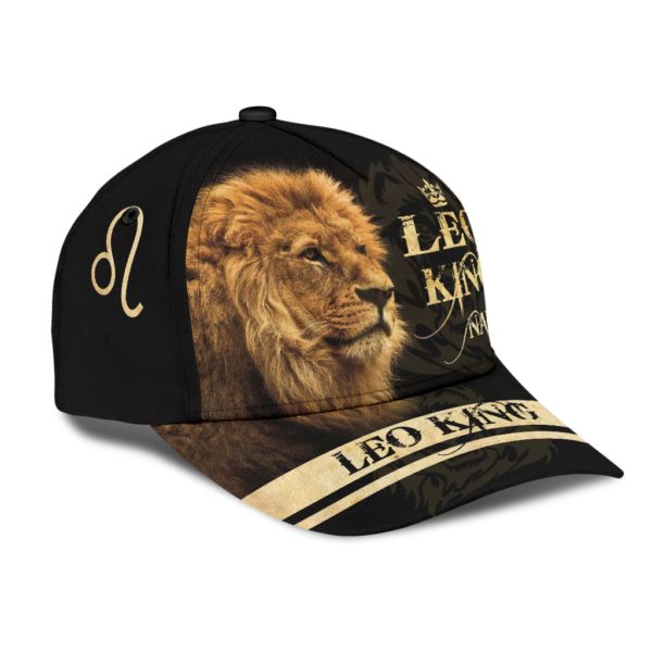 Personalized Name Leo King All Over Printed 3D Cap Product Photo