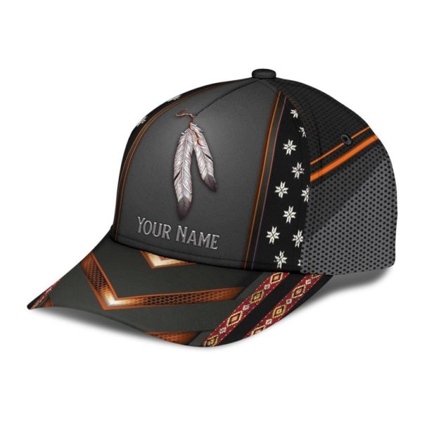 Personalized Name Native American Black All Over Printed 3D Cap Product Photo