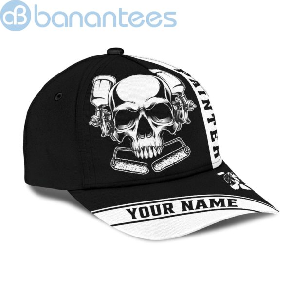 Personalized Name Painter All Over Printed 3D Cap Black Skull Product Photo