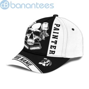 Personalized Name Painter All Over Printed 3D Cap Black Skull Product Photo