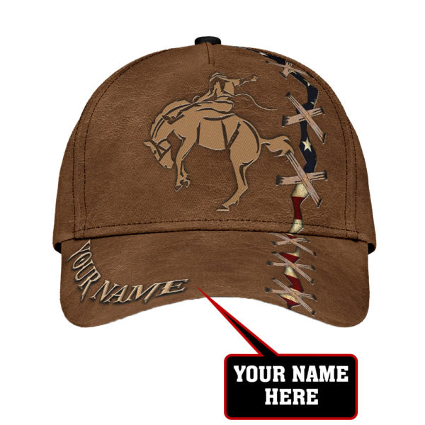 Personalized Name Rodeo All Over Printed 3D Cap American Horse Rider Product Photo