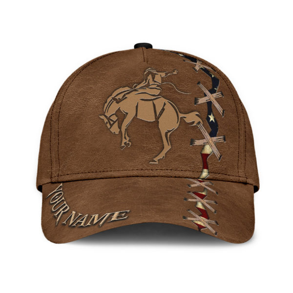 Personalized Name Rodeo All Over Printed 3D Cap American Horse Rider Product Photo
