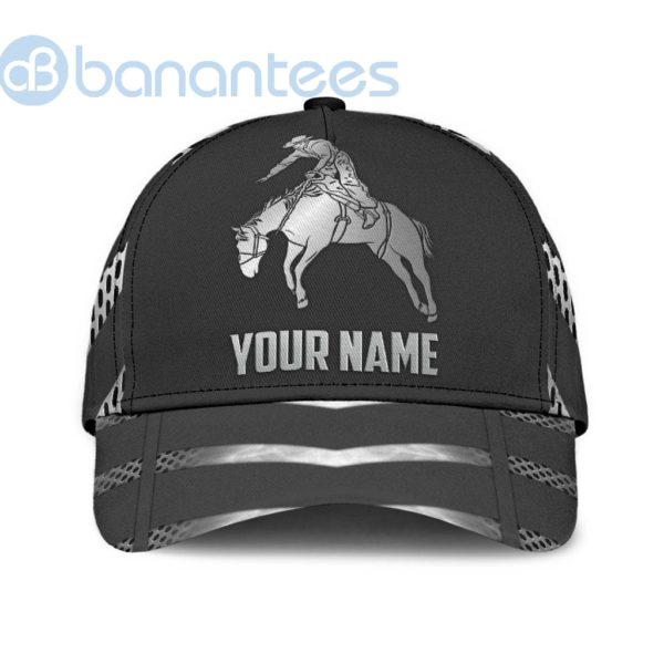 Personalized Name Rodeo All Over Printed 3D Cap Metal Pattern Horse Rider Product Photo