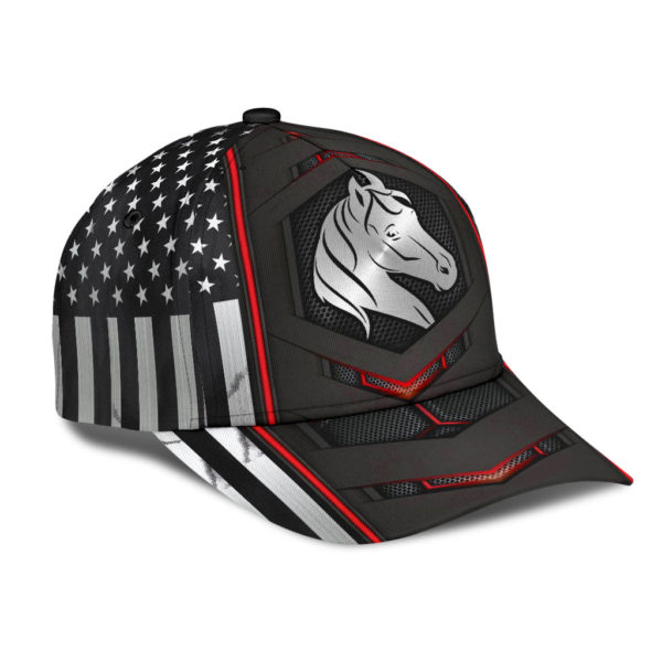 Personalized Name Rodeo American Horse Rider Red Black All Over Printed 3D Cap Product Photo