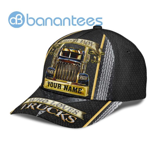Personalized Name Trucker Black All Over Printed 3D Cap Product Photo