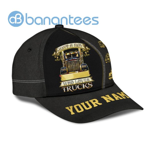 Personalized Name Trucker Design Black All Over Printed 3D Cap Product Photo