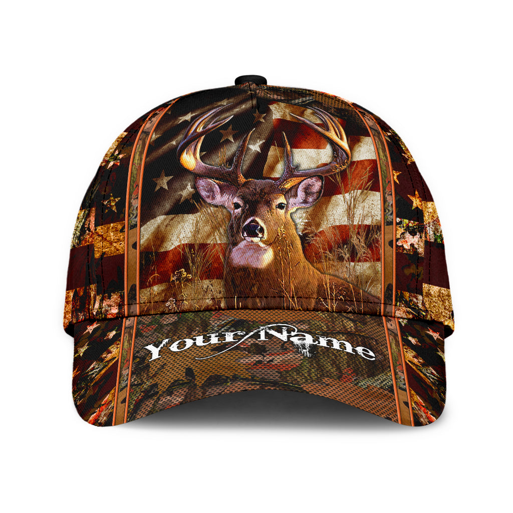 Personalized Name Deer Hunting All Over Printed 3D Cap