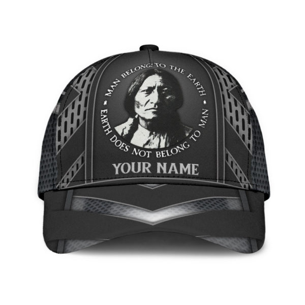 Personalized Native American Man Belongs To The Earth Printed Cap Product Photo