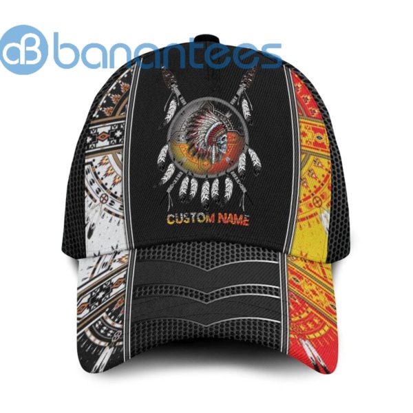 Personalized Native American Skull Feathers Printed Cap Product Photo