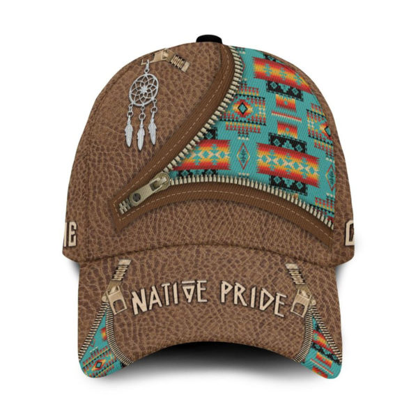 Personalized Native Pride Old Leather Zipper Printed Cap Product Photo