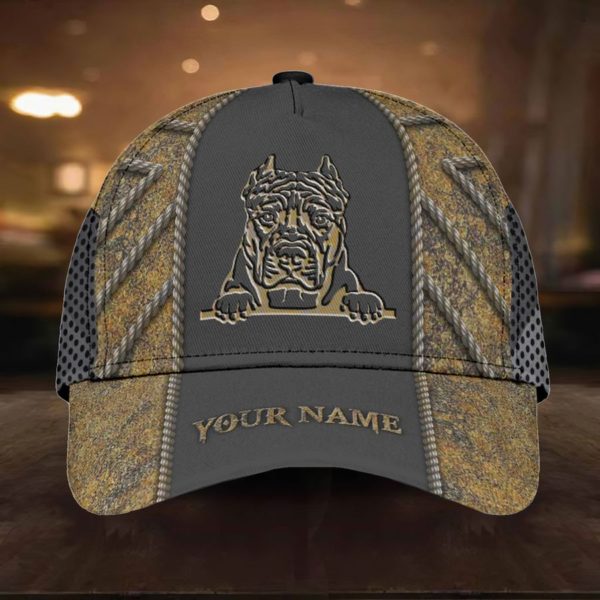 Personalized Pitbull Printed 3D Cap Product Photo