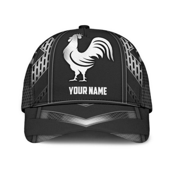 Personalized Rooster Black Full Printed 3D Cap Product Photo