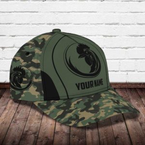 Personalized Rooster Camo Background Printed 3D Cap Product Photo