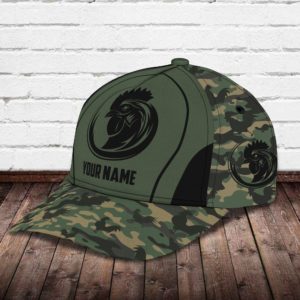 Personalized Rooster Camo Background Printed 3D Cap Product Photo