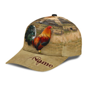 Personalized Rooster Farm Background Printed 3D Cap Product Photo