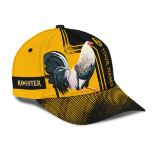 Personalized Rooster Love Yellow Printed 3D Cap Product Photo