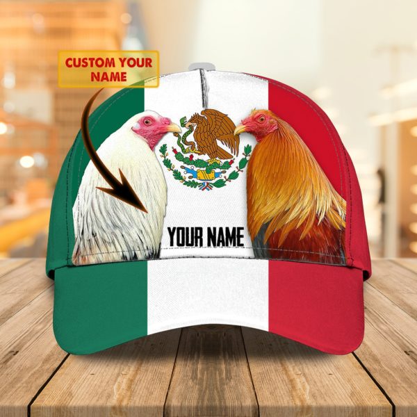 Personalized Rooster Red White Greem Full Printed 3D Cap Product Photo