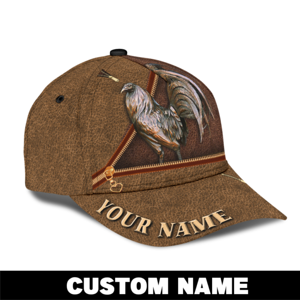 Personalized Rooster Zipper Full Printed 3D Cap Product Photo