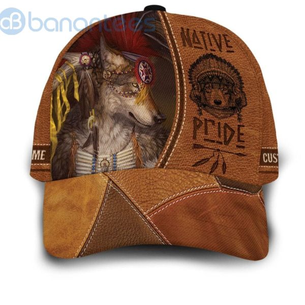Personalized Wolf Feather Hat Native American Pride Printed 3D Cap Product Photo