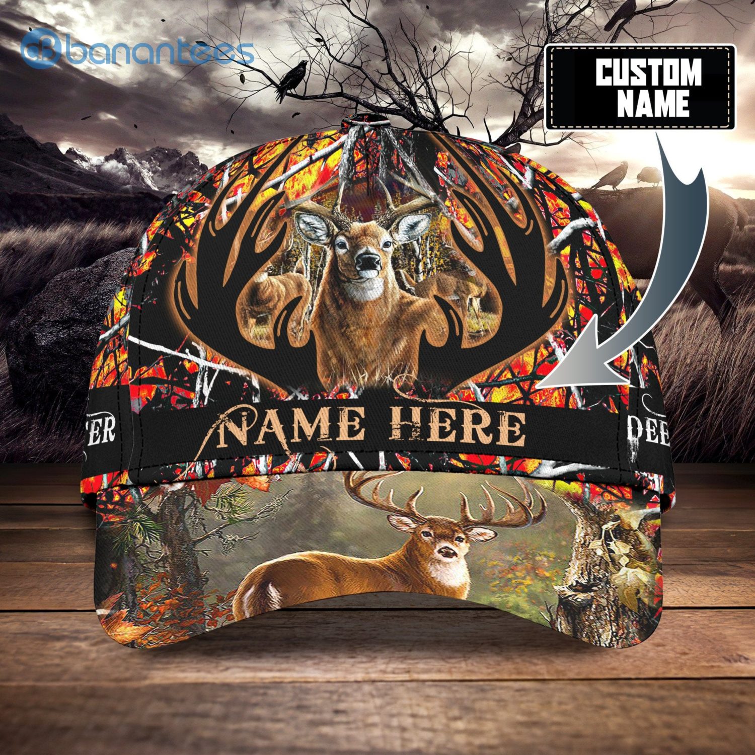 Personalize Deer Hunter Camo All Over Printed 3D Cap
