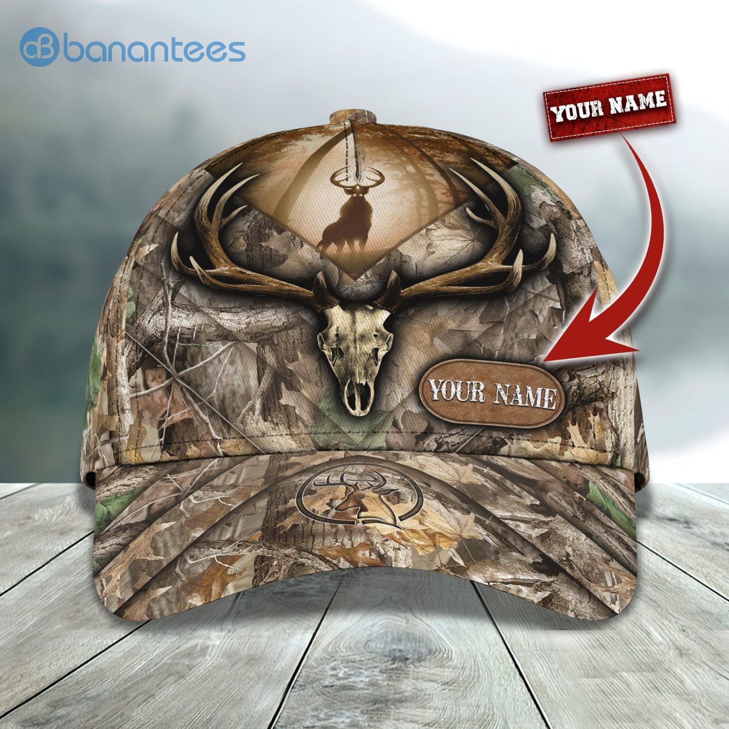 Personalize Deer Skull Hunting Camo All Over Printed 3D Cap