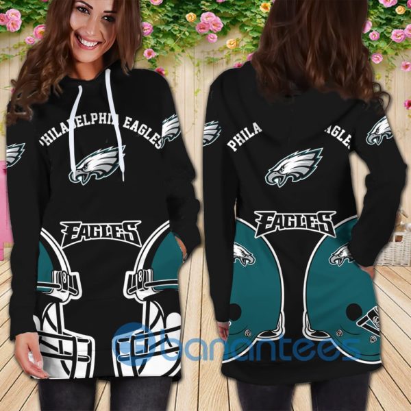 Philadelphia Eagles All Over Printed 3D Hoodie Dress For Women Product Photo