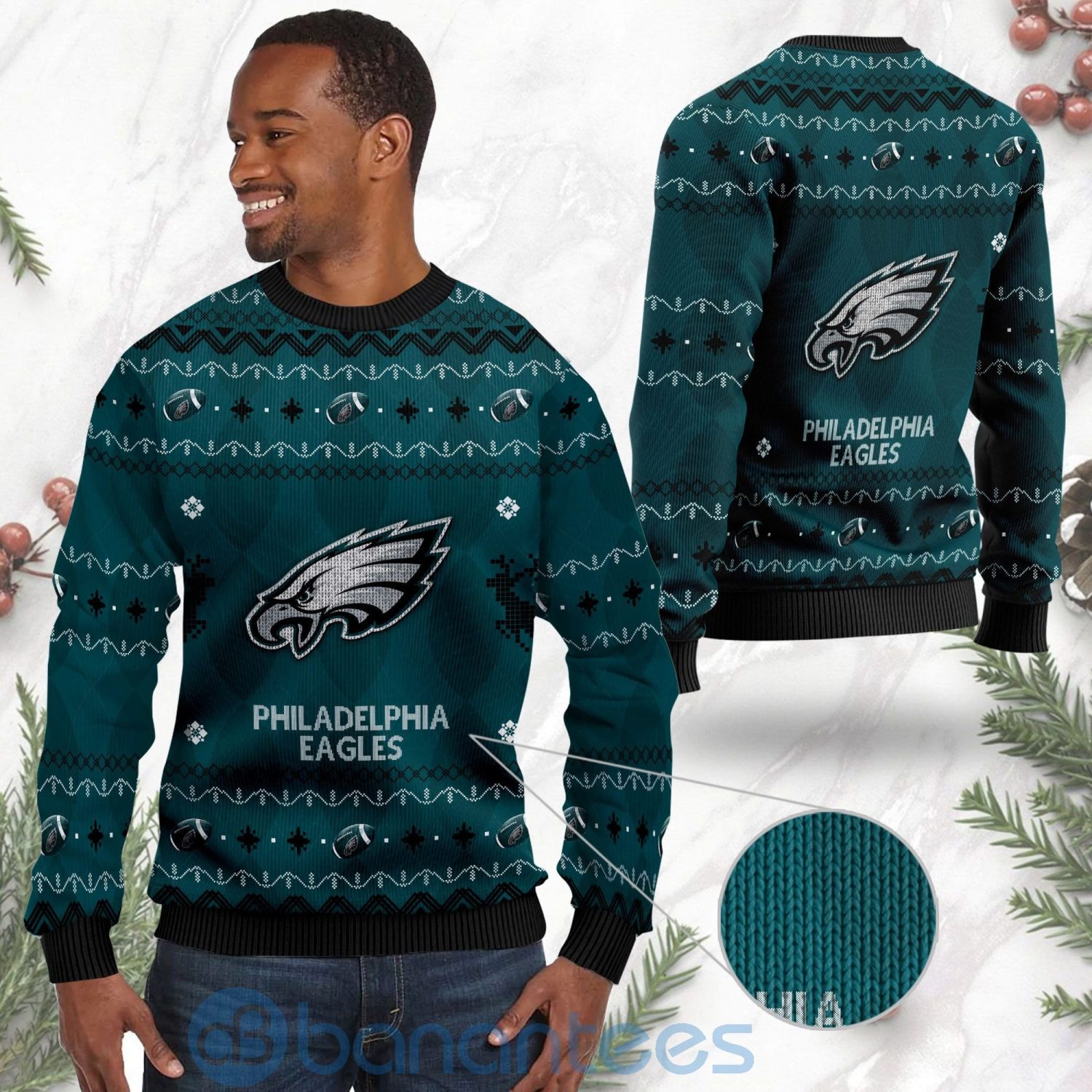 Philadelphia Eagles American Football Black Ugly Christmas 3D Sweater