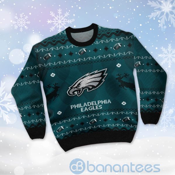 Philadelphia Eagles American Football Black Ugly Christmas 3D Sweater Product Photo