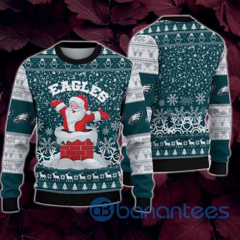 Philadelphia Eagles Christmas Funny Santa Claus All Over Printed 3D Sweatshirt