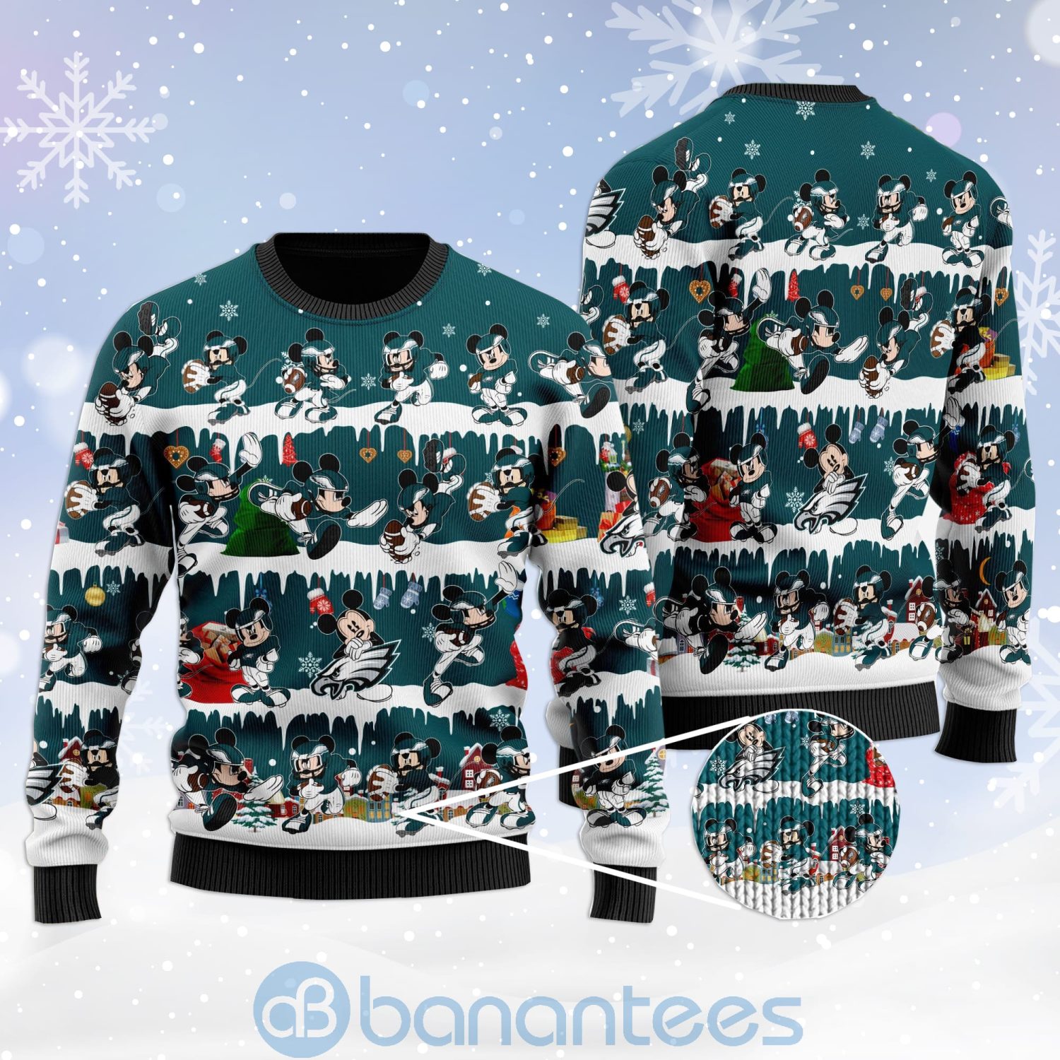 Philadelphia Eagles Mickey American Football Ugly Christmas 3D Sweater