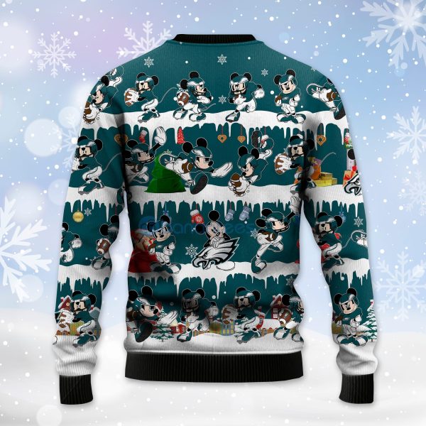 Philadelphia Eagles Mickey American Football Ugly Christmas 3D Sweater Product Photo