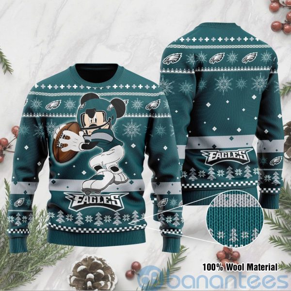 Philadelphia Eagles Mickey Mouse Funny Ugly Christmas 3D Sweater Product Photo