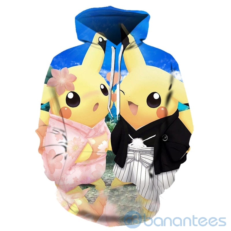 Pikachiu With Kimono Pokemon All Over Printed 3D Hoodie
