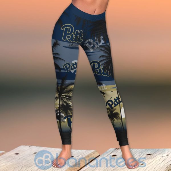 Pittsburgh Panthers Sunset Leggings And Criss Cross Tank Top For Women Product Photo