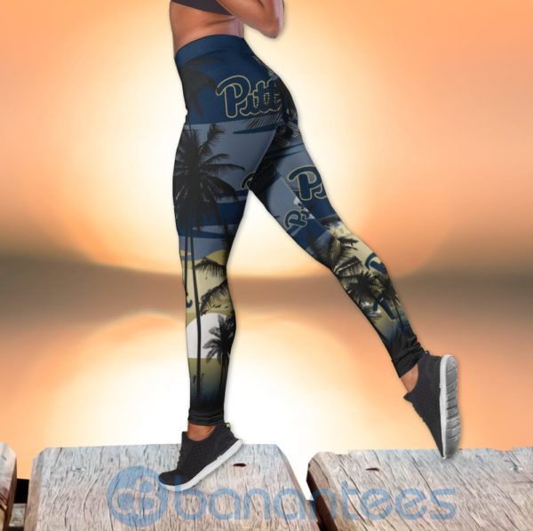 Pittsburgh Panthers Sunset Leggings And Criss Cross Tank Top For Women Product Photo