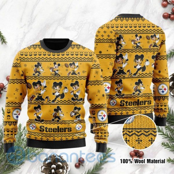 Pittsburgh Steelers Mickey Mouse Ugly Christmas 3D Sweater Product Photo