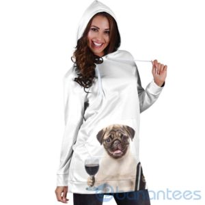 Pugs and Wine Hoodie Dress For Women Product Photo