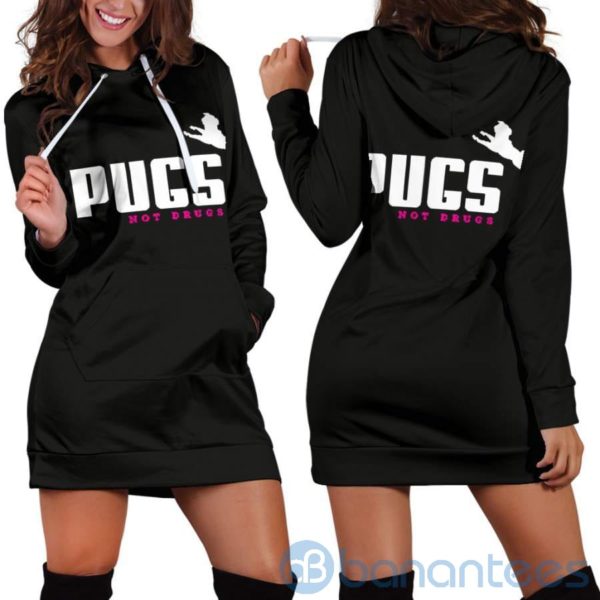 Pugs Not Drugs Hoodie Dress For Women Product Photo