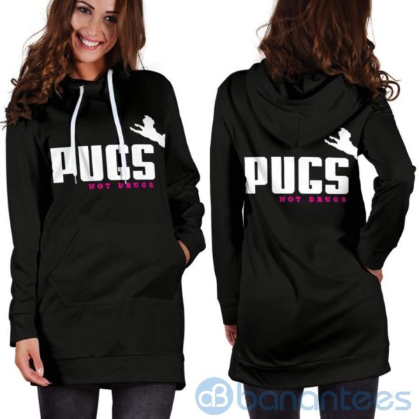 Pugs Not Drugs Hoodie Dress For Women Product Photo