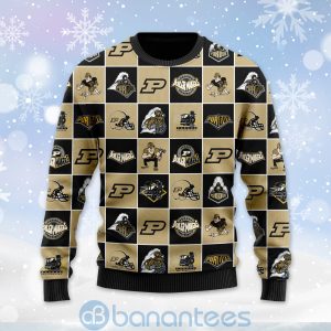Purdue Boilermakers Football Team Logo Ugly Christmas 3D Sweater Product Photo